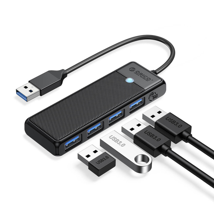 Orico Hub USB-A 4 porty USB-A 3.0 5Gbps czarny-1808265
