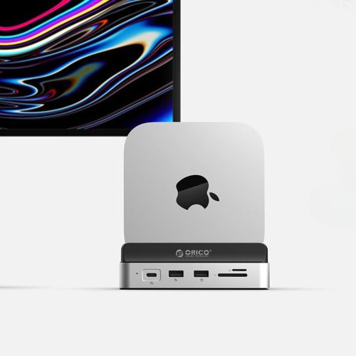 Orico Stacja dokująca do MacMini M4, USB-C 10 Gbps, z obudową M.2 NVMe, pionowa, metalowa-1808345