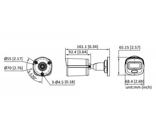 KAMERA AHD, HD-CVI, HD-TVI, CVBS DS-2CE10DF3T-LFS(2.8MM) Smart Hybrid Light - 1080p Hikvision-1789759
