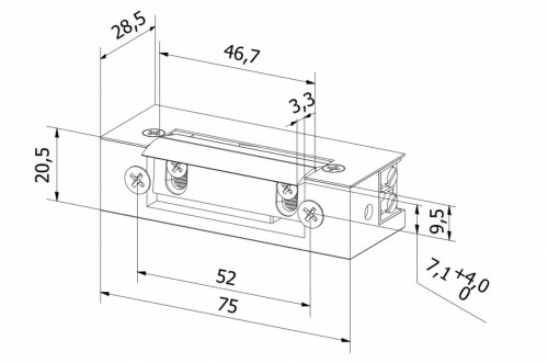 Elektrozaczep HARTTE S12UW seria S 12V AC/DC z wyłącznikiem-1565713
