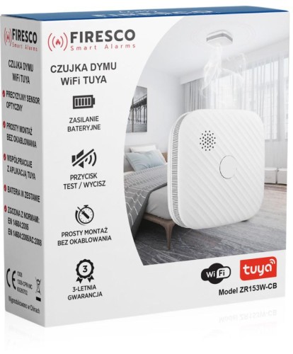 Czujnik dymu Firesco ZR153SW CB z WiFi aplikacja Tuya -1642135