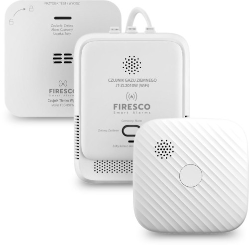Zestaw czujników WIFI FIRESCO czujnik czadu+czujnik dymu+czujnik gazu -1702837