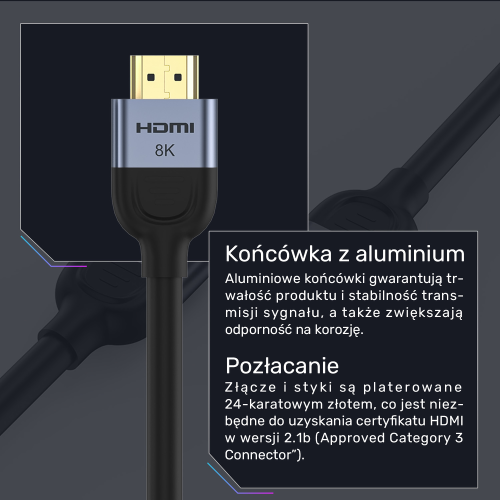 Unitek Kabel HDMI 2.1 8K 60Hz, czarny, 1m-1782152