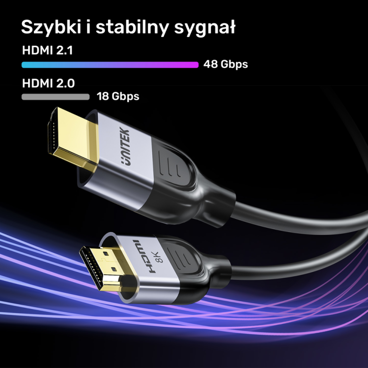 Unitek Kabel HDMI 2.1 8K 60Hz, czarny, 3m-1782225