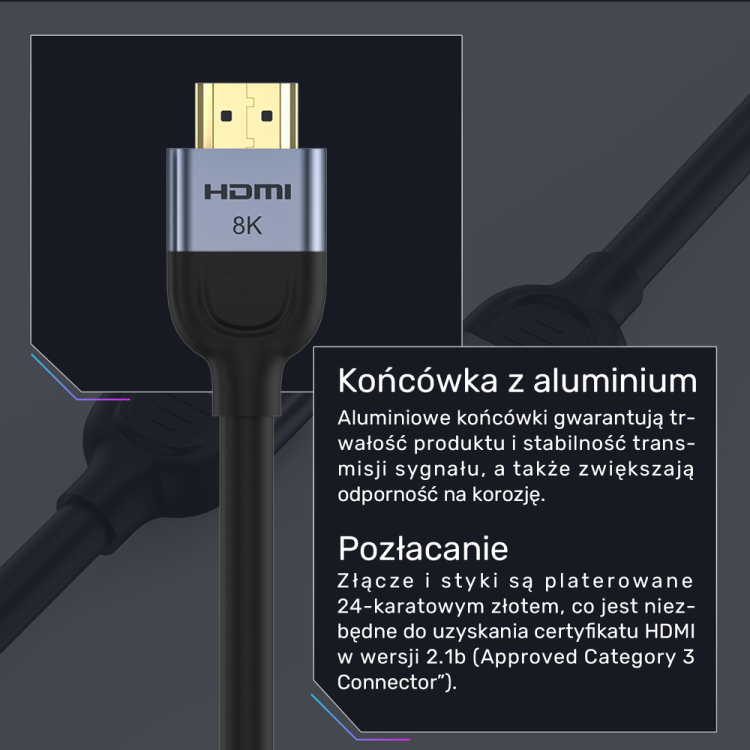 Unitek Kabel HDMI 2.1 8K 60Hz, czarny, 3m-1782228