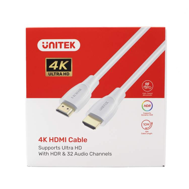 Unitek Kabel HDMI 2.0 4K biały 10m-1783573