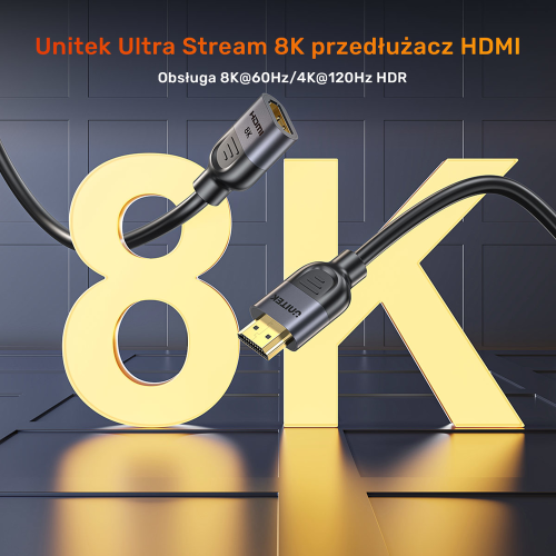 Unitek przedłużacz HDMI (M) - HDMI (F) 2.1, 8K 1,5m-1784798