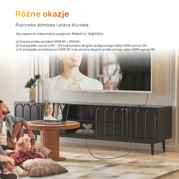 Unitek przedłużacz HDMI (M) - HDMI (F) 2.1, 8K 1m-1784782