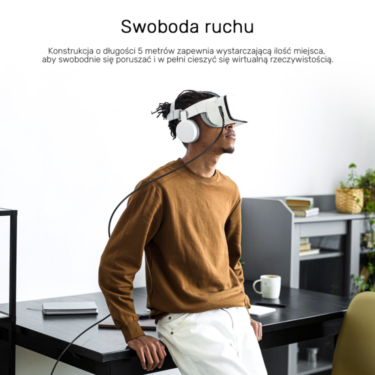 Unitek Kabel VR Link Pro USB-C do C obsługuje 5Gps i 60W-1787669