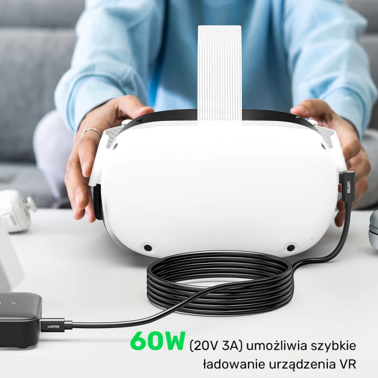 Unitek Kabel VR Link Pro USB-C do C obsługuje 5Gps i 60W-1787661