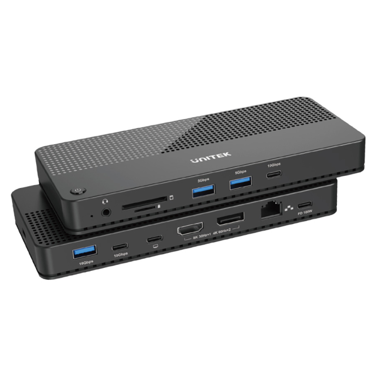 Unitek Stacja dokująca 12w1, HDMI 8K, USB 4, 100 W-1637384