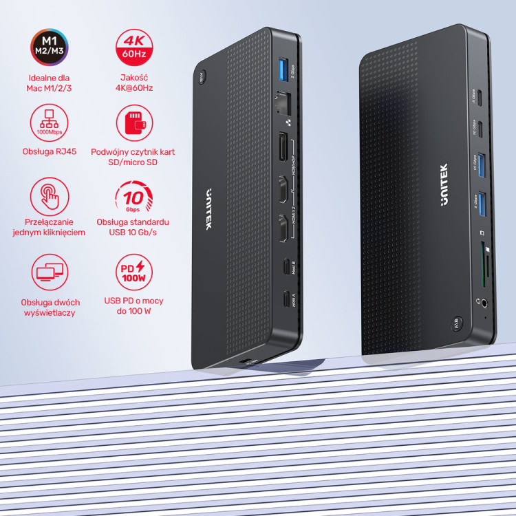 Unitek Przełącznik KVM 2 komputery 2 monitory 4K-1781264