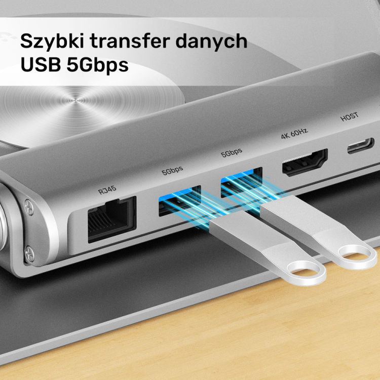 Unitek Podstawka pod laptop USB-C HDMI 4K PD 100W-1638625