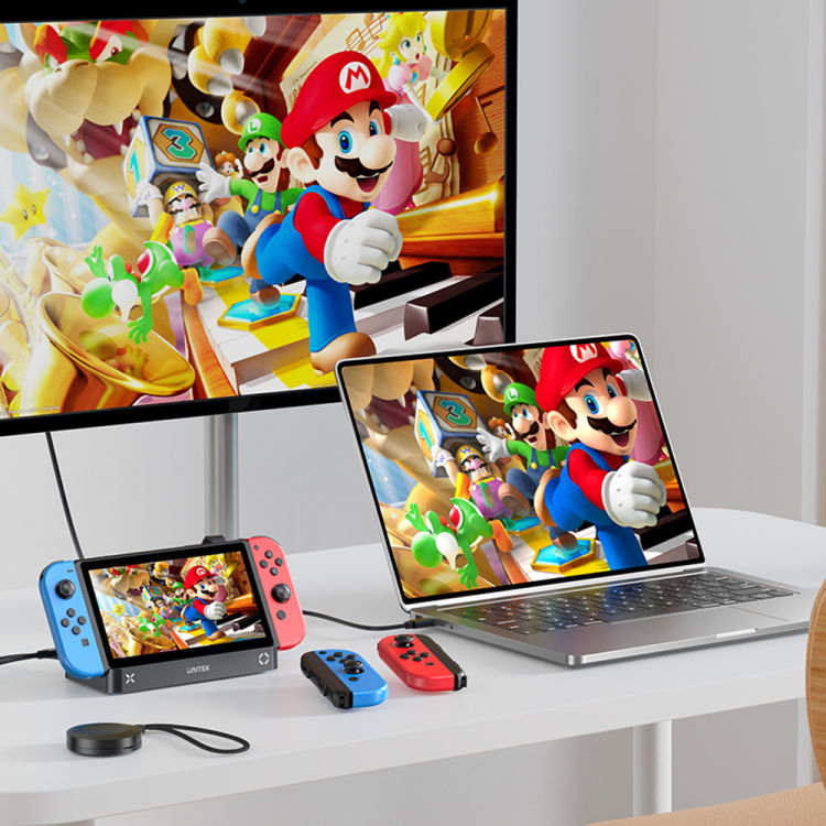 Unitek Stacja dokująca do Nintendo Switch, PD 100W, HDMI 4K, RJ-45, czytnik kart-1781749