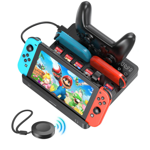 Unitek stacja ładująca Switch z przełącznikiem i czytnikiem kart do gier-1786028