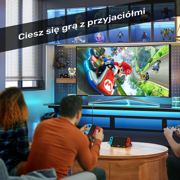 Unitek stacja ładująca Switch z przełącznikiem i czytnikiem kart do gier-1786032