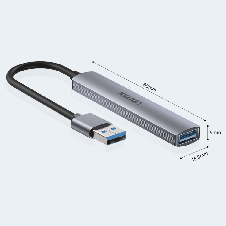 Unitek Hub USB-A 1*USB-A 5 Gbps, 3*USB-A 2.0 alu-1654614