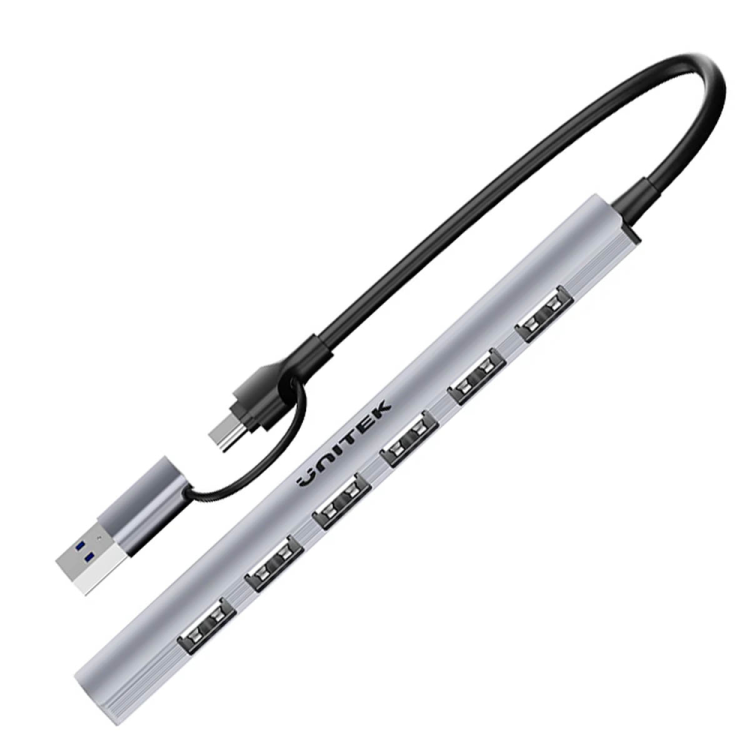 Unitek Hub USB-A/C 7w1 USB A z adapterem USB A 5 Gbps-1785799
