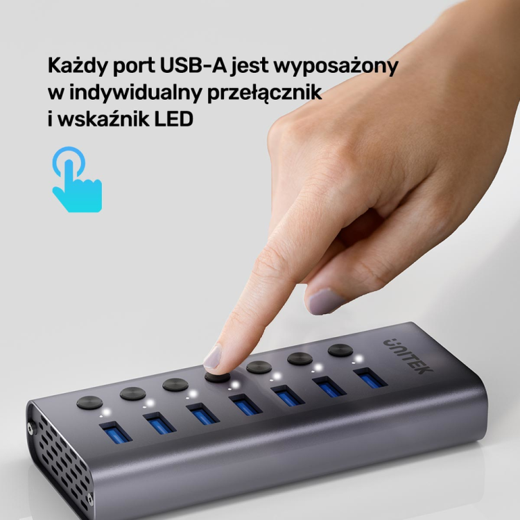 Unitek Hub USB A 3.0 7w1, 5Gbps z przełącznikami portów-1784510