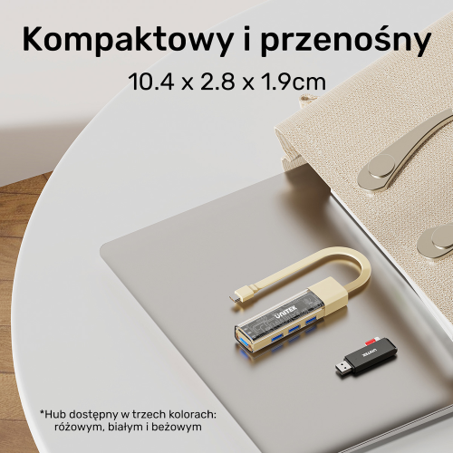 Unitek hub dwukierunkowy USB C/USB A 5Gbps, 4x USB A kremowy-1783381