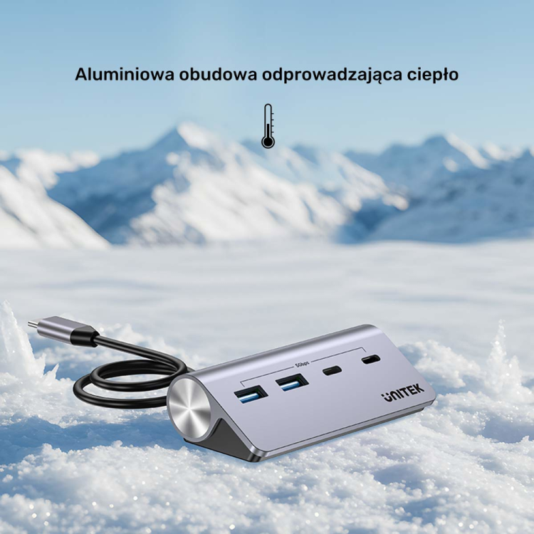 Unitek Hub alumininiowy USB-A/USB-C z 4 portami 5Gbps-1808062