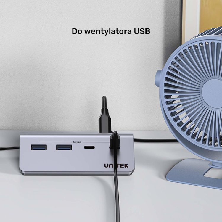 Unitek Hub alumininiowy USB-A/USB-C z 4 portami 5Gbps-1808061