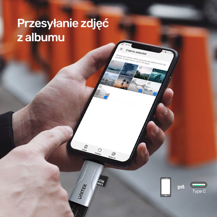 Unitek Czytnik kart SD/microSD USB-A 5Gbps/USB-C-1638695
