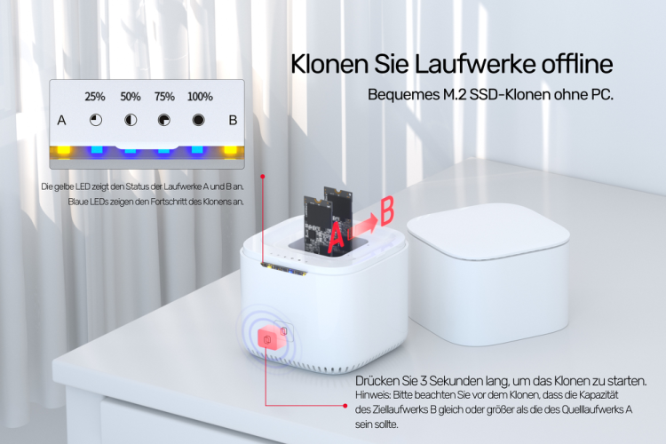 Unitek Stacja klonująca 2x M.2 PCIe/NVMe 10 Gbps-1631402