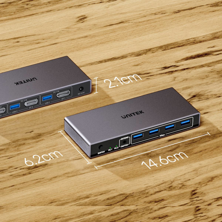 Unitek Przełącznik KVM 8K@60Hz USB 3.0 5Gbps DP-1785777