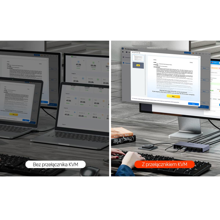 Unitek Przełącznik KVM 8K@60Hz USB 3.0 5Gbps DP-1785776