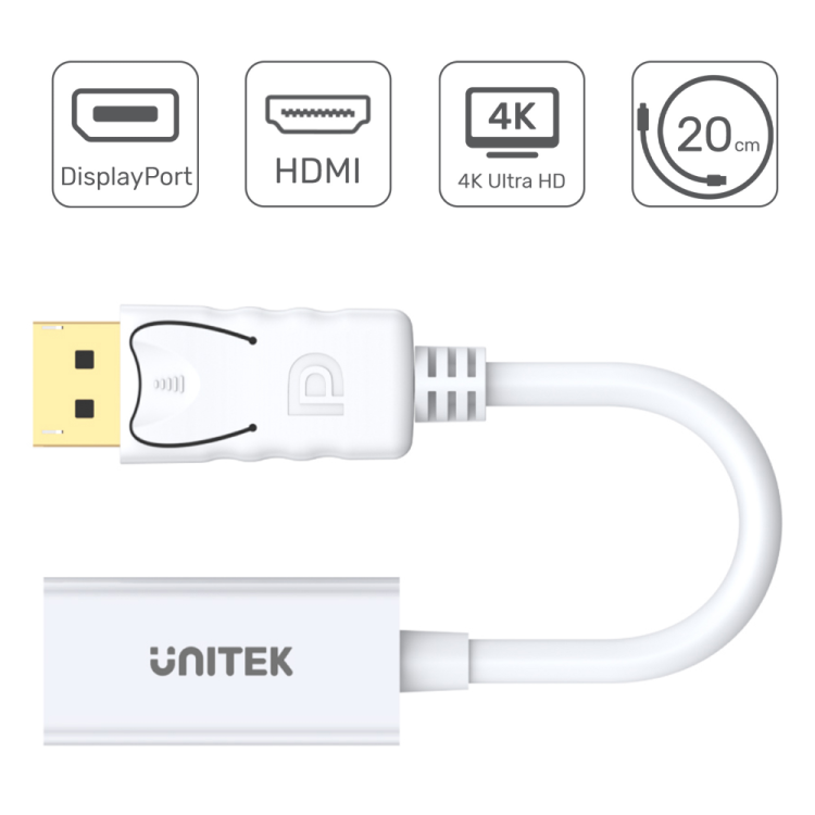 Unitek Y-6332 adapter DisplayPort-HDMI 4K-1630736