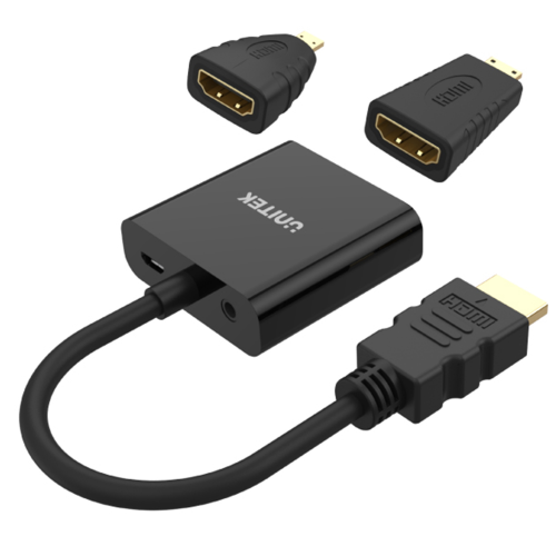 Unitek Y-6355 adapter Micro/Mini HDMI do VGA+audio-1274912