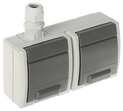 GNIAZDO NATYNKOWE PODWÓJNE AQUANT-G2/V1/EPN 230V AC 16A IP65 Elektro-Plast-1623576