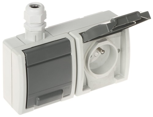 GNIAZDO NATYNKOWE PODWÓJNE AQUANT-G2/V1/EPN 230V AC 16A IP65 Elektro-Plast-1623577
