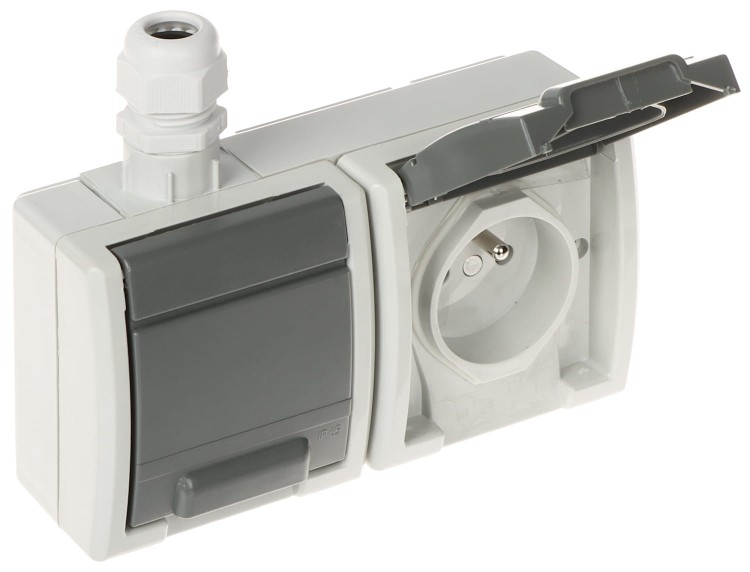 GNIAZDO NATYNKOWE PODWÓJNE AQUANT-G2/V1/EPN 230V AC 16A IP65 Elektro-Plast-1623577