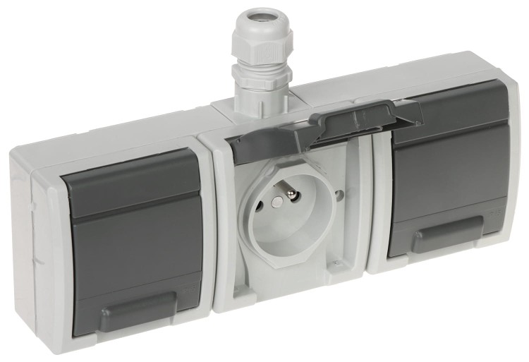 GNIAZDO NATYNKOWE POTRÓJNE AQUANT-G3/EPN 230V AC 16A IP65 Elektro-Plast-1624488