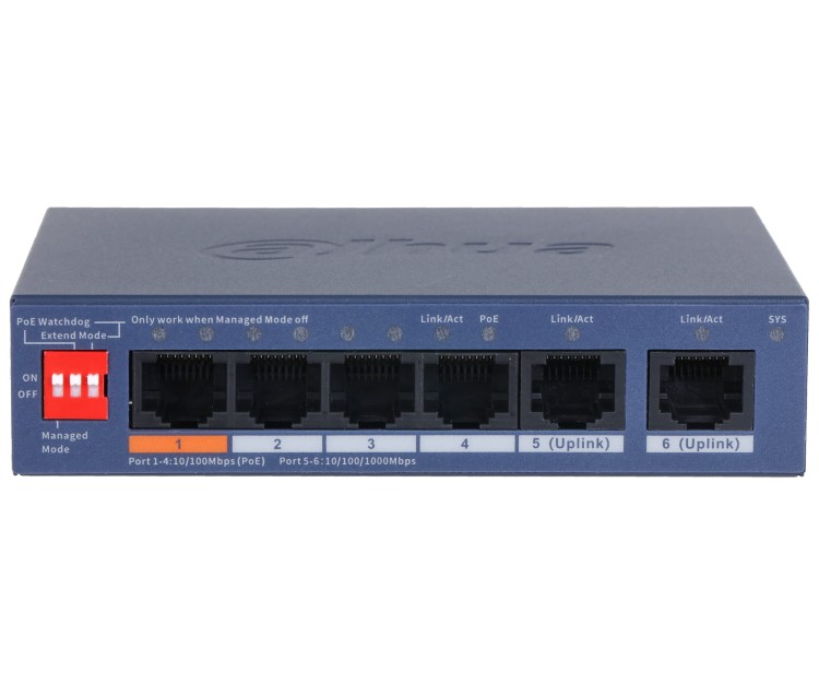 SWITCH POE CS4006-4ET2GT-60 4-PORTOWY DAHUA-1823054