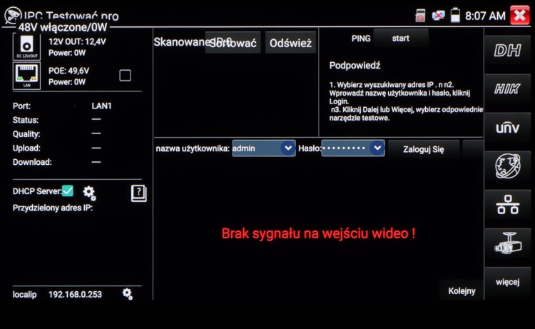 WIELOFUNKCYJNY TESTER CCTV CS-H7-50H-S2-1805921