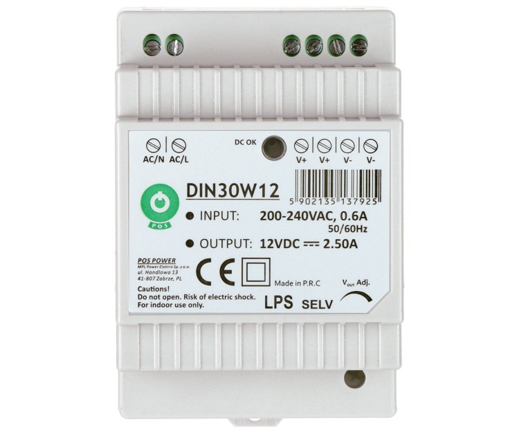 ZASILACZ IMPULSOWY DIN30W12 POS-1775081