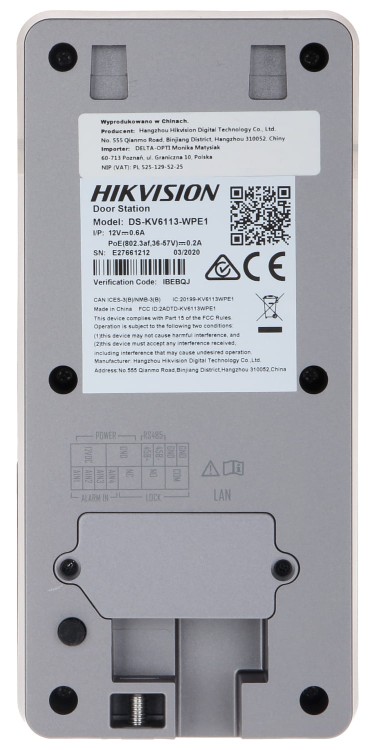 ZESTAW WIDEODOMOFONOWY DS-KIS603-P(B) Hikvision-1329694