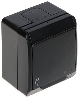 GNIAZDO NATYNKOWE POJEDYNCZE HERMES/0321-09/EPN 250V AC 16A IP44 Elektro-Plast-1672585