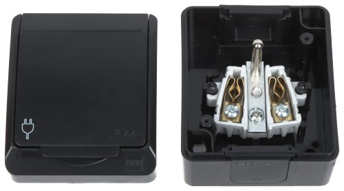 GNIAZDO NATYNKOWE POJEDYNCZE HERMES/0321-09/EPN 250V AC 16A IP44 Elektro-Plast-1672586