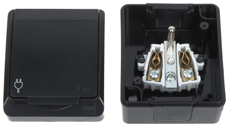 GNIAZDO NATYNKOWE POJEDYNCZE HERMES/0321-09/EPN 250V AC 16A IP44 Elektro-Plast-1672586