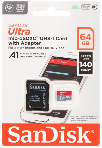 KARTA PAMIĘCI SD-MICRO-10/64-SAND microSD UHS-I, SDXC 64GB SANDISK-1677955