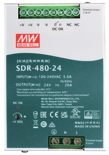 ZASILACZ IMPULSOWY SDR-480-24 MEAN WELL-1669804