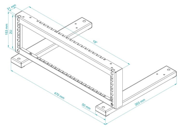 STOJAK RACK STR19-2U-B STALFLEX-1688322