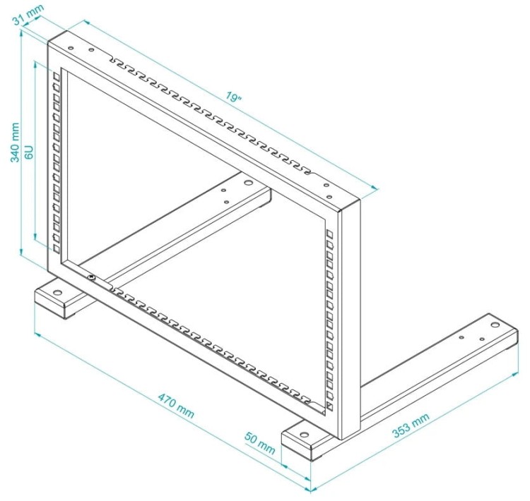 STOJAK RACK STR19-6U-B STALFLEX-1688248