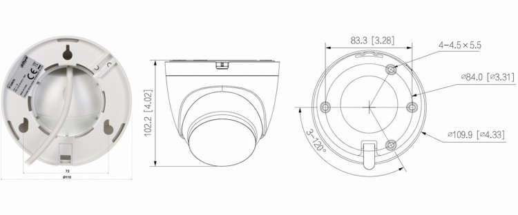 KAMERA IP T3A-PV-0280B Wi-Fi 6, Smart Dual Light Active Deterrence - 3Mpx 2.8mm DAHUA-1823082