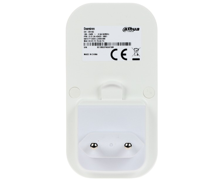 BEZPRZEWODOWY GONG DRZWIOWY DS1AG Wi-Fi 6, AC 230V DAHUA-1869744