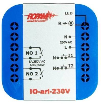 ROPAM IO-ari-230V bezprzewodowy, douszkowy, dwukanałowy sterownik  230VAC, 2xNO, 2xIN (N).-1701898